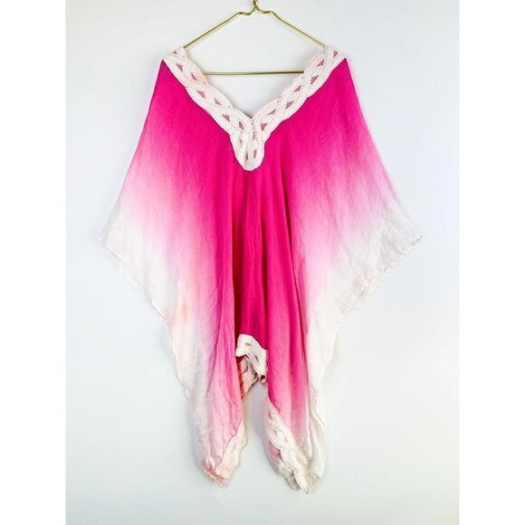 SOFT SURROUNDINGS Womens poncho Petite Size PL PXL Linen Pink Tunic Cove - Picture 5 of 7